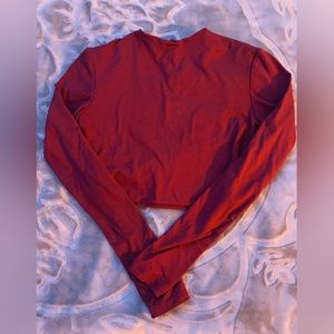 cropped wine red long sleeve~